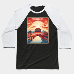 Forbidden City China Vintage Travel Poster Tourism Baseball T-Shirt